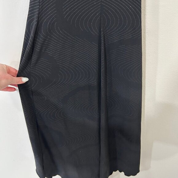 Vintage City Triangles Classy Scoop Neck Midi Shimmer Sparkle Black Dress Medium - Picture 7 of 8